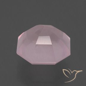 Quartz rose Rose léger naturelle Octogone / coupe Émeraude, 4.32 ct, Transparent