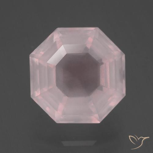 4.23ct Naturel Rose léger Quartz Rose, Taille émeraude, Transparent