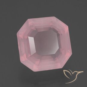 Quartz rose Rose rosé moyen naturelle Octogone / coupe Émeraude, 4.22 ct, Transparent