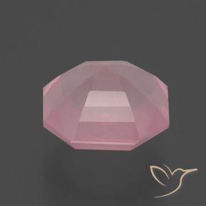 Quartz rose Rose rosé moyen naturelle Octogone / coupe Émeraude, 4.22 ct, Transparent