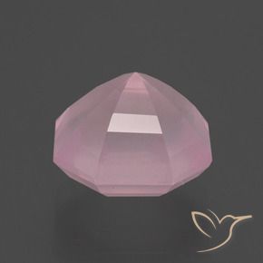 Quartz rose rose naturelle taille émeraude, 4,37 ct, transparent