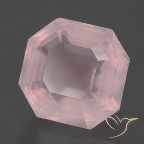 Quartz rose Rose clair naturelle Octogone / coupe Émeraude, 8.64 ct, Transparent