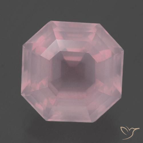 8.36ct Naturel Rose Quartz Rose, Taille émeraude, Transparent