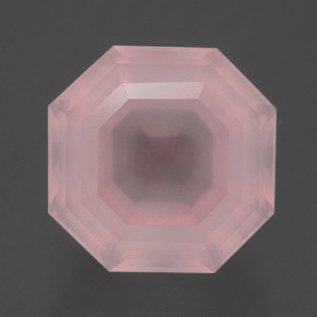 Quartz rose rose naturelle taille émeraude, 8,83 ct, transparent
