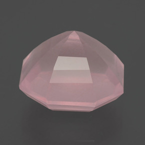 Quartz rose rose naturelle taille émeraude, 8,83 ct, transparent