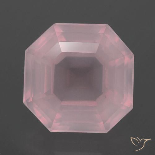 8.70ct Naturel Rose moyen Quartz Rose, Taille émeraude, Transparent
