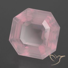 Quartz rose Rose moyen naturelle Octogone / coupe Émeraude, 8.70 ct, Transparent
