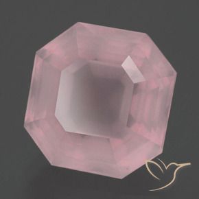Quartz rose Rose naturelle Octogone / coupe Émeraude, 9.53 ct, Transparent