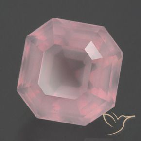 Quartz rose Rose rosé moyen naturelle Octogone / coupe Émeraude, 9.06 ct, Transparent