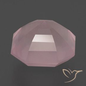 Quartz rose Rose rosé moyen naturelle Octogone / coupe Émeraude, 9.49 ct, Transparent