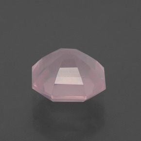 Quartz rose rose naturelle taille émeraude, 3,47 ct, transparent