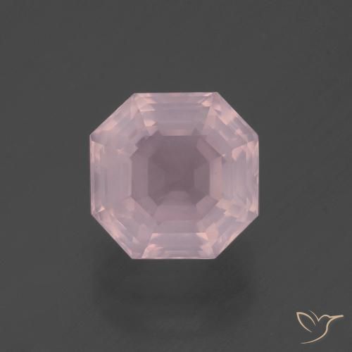 3.21ct Naturel Rose Quartz Rose, Taille émeraude, Transparent