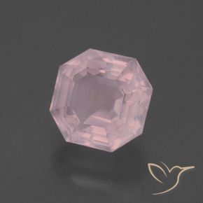 Quartz rose Rose naturelle Octogone / coupe Émeraude, 3.21 ct, Transparent