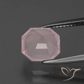 Quartz rose Rose naturelle Octogone / coupe Émeraude, 3.21 ct, Transparent
