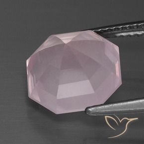 Quartz rose Rose léger naturelle Octogone / coupe Émeraude, 5.01 ct, Transparent