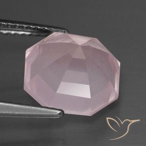 Quartz rose Rose léger naturelle Octogone / coupe Émeraude, 5.01 ct, Transparent