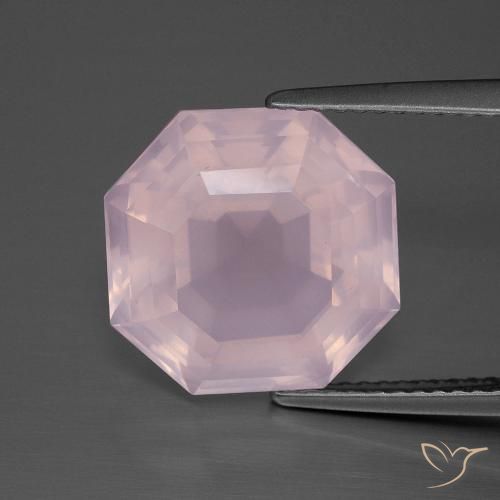 8.35ct Naturel Rose bubblegum Quartz Rose, Taille émeraude, Transparent