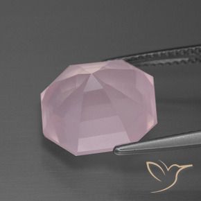 Quartz rose Rose rosé moyen naturelle Octogone / coupe Émeraude, 9.93 ct, Transparent