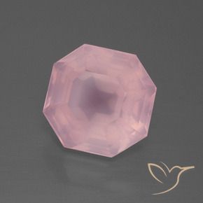 Quartz rose Rose naturelle Octogone / coupe Émeraude, 7.55 ct, Transparent