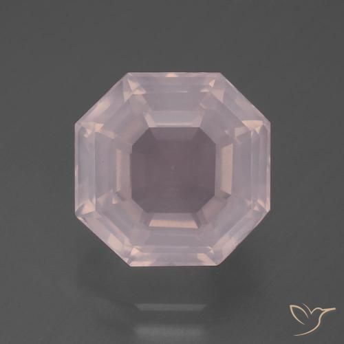 7.28ct Naturel Rose léger Quartz Rose, Taille émeraude, Transparent