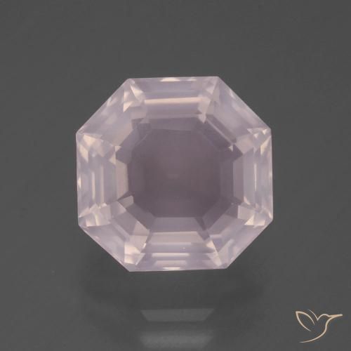 6.95ct Naturel Rose clair Quartz Rose, Taille émeraude, Transparent