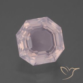 Quartz rose Rose clair naturelle Octogone / coupe Émeraude, 6.95 ct, Transparent