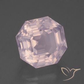 Quartz rose Rose clair naturelle Octogone / coupe Émeraude, 7.88 ct, Transparent