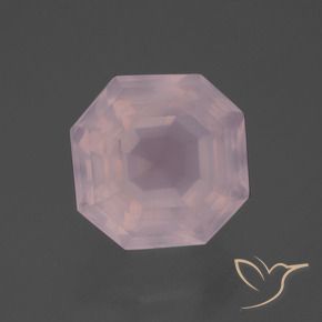 Quartz rose Rose léger naturelle Octogone / coupe Émeraude, 7.14 ct, Transparent