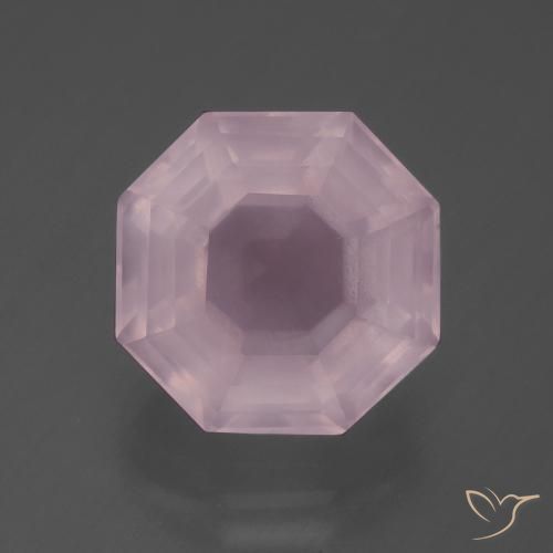 7.64ct Naturel Rose Quartz Rose, Taille émeraude, Transparent