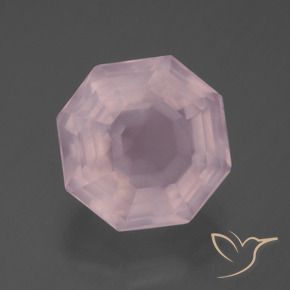 Quartz rose Rose naturelle Octogone / coupe Émeraude, 7.64 ct, Transparent