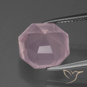 Quartz rose Rose naturelle Octogone / coupe Émeraude, 7.64 ct, Transparent