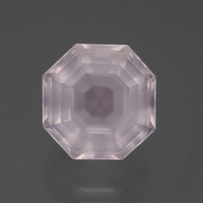 Quartz rose rose naturelle taille émeraude, 7,42 ct, transparent