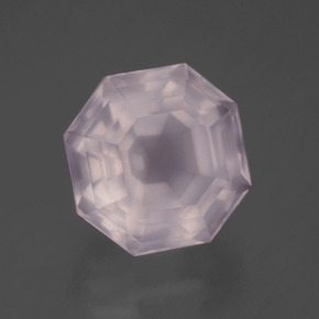 Quartz rose rose naturelle taille émeraude, 7,42 ct, transparent