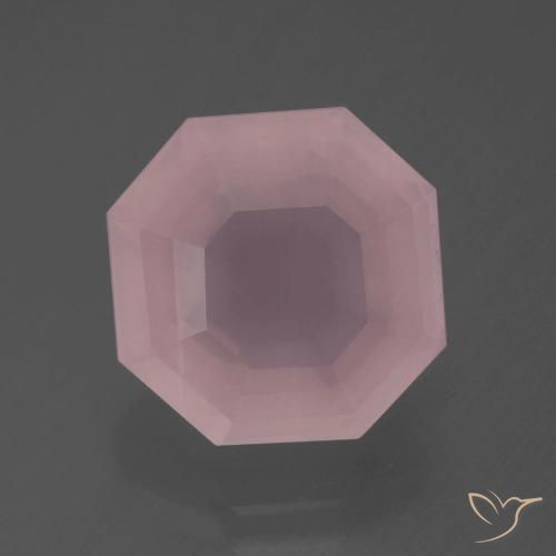 7.99ct Naturel Rose clair Quartz Rose, Taille émeraude, Transparent
