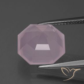 Quartz rose Rose clair naturelle Octogone / coupe Émeraude, 7.34 ct, Transparent