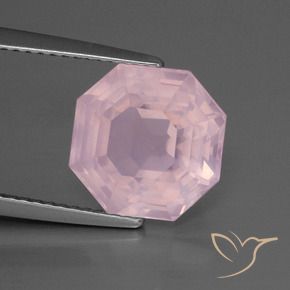 Quartz rose Rose léger naturelle Octogone / coupe Émeraude, 4.88 ct, Transparent