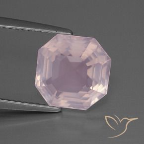 Quartz rose Rose léger naturelle Octogone / coupe Émeraude, 4.25 ct, Transparent