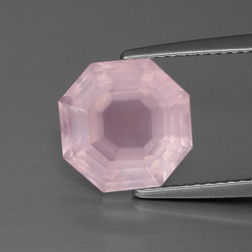 Quartz Rose Rose clair naturelle Taille émeraude, 4.26 ct, Transparent