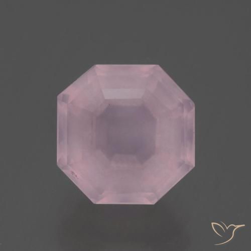 3.88ct Naturel Rose moyen Quartz Rose, Taille émeraude, Transparent