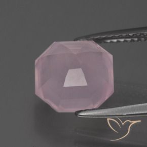 Quartz rose Rose moyen naturelle Octogone / coupe Émeraude, 3.88 ct, Transparent