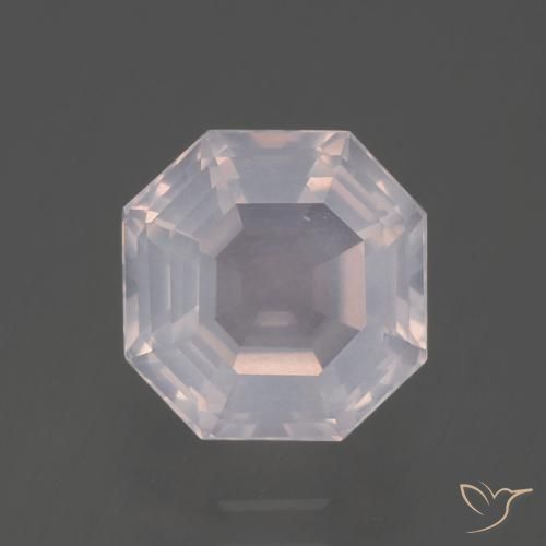 3.05ct Naturel Rose très clair Quartz Rose, Taille émeraude, Transparent
