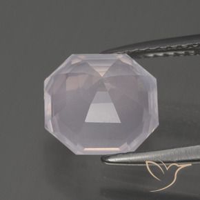Quartz rose Rose très clair naturelle Octogone / coupe Émeraude, 3.05 ct, Transparent