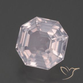 Quartz rose Rose très clair naturelle Octogone / coupe Émeraude, 3.64 ct, Transparent