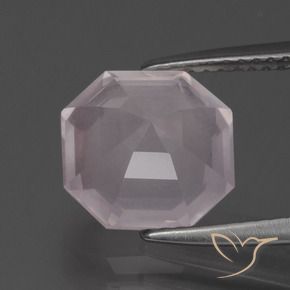 Quartz rose Rose rosé très clair naturelle Octogone / coupe Émeraude, 3.45 ct, Transparent