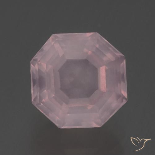 3.56ct Naturel Rose clair Quartz Rose, Taille émeraude, Transparent