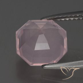 Quartz rose Rose clair naturelle Octogone / coupe Émeraude, 3.56 ct, Transparent
