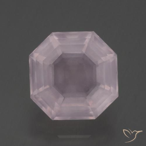 3.29ct Naturel Rose clair Quartz Rose, Taille émeraude, Transparent