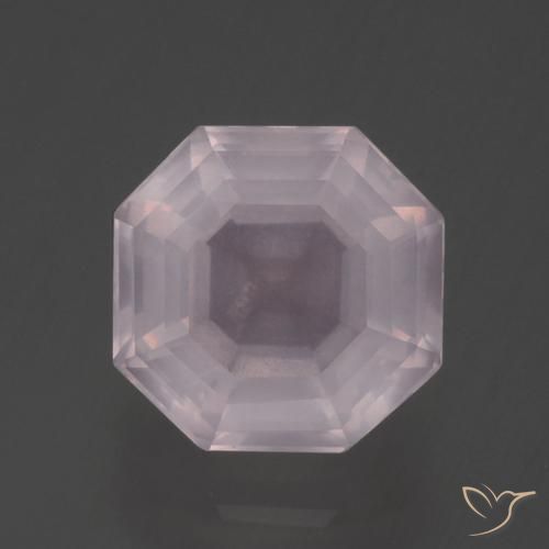 3.32ct Naturel Rose léger Quartz Rose, Taille émeraude, Transparent