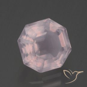 Quartz rose Rose léger naturelle Octogone / coupe Émeraude, 3.32 ct, Transparent