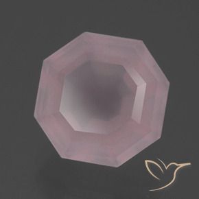 Quartz rose Rose clair naturelle Octogone / coupe Émeraude, 5.75 ct, Transparent